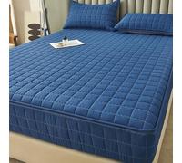 Protector De Colchón con Cremallera Personalizable Tamaño Queen King Envoltura Completa A Prueba De Polvo Cubierta De Colchón Cubierta De Cama Envase De Colchón,Azul,150x200+23cm