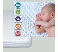 Protector de Colchón de Cuna 120x60 cm Impermeable y Transpirable en Rizo de Algodón Suave, Ajuste con Elásticos, Anti-Bacterias y Lavable