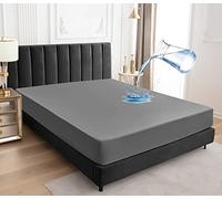 Protector de colchón Impermeable 140x200cm sábana Bajera, Funda de colchón Transpirable protección de colchón Impermeable protección contra la Humedad sábanas bajeras - Gris