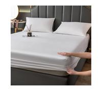 Protector de colchón Impermeable Camas Individuales Dobles Queen superking Funda de colchón Suave y Transpirable, sábana Ajustable, 30cm(White,200x220+30cm)