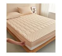 Protector de colchón Impermeable, Funda algodón, Cama Suave, sin Almohada para Colchón(Khaki,150x200cm(59x79 in))