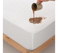 Protector de colchón Rizo Impermeable, Transpirable y Anti Ácaros. Sábana Bajera. Fabricado en España. Medidas: 200x190/200, Altura Ajustable 30 cms con Goma elástica en el Contorno.