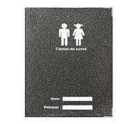 Protector de cuaderno de salud, color gris oscuro, fabricación francesa, niños y adultos, blanco, Esta funda ayuda a proteger tu cuaderno de salud.