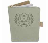 Protector de cuaderno de salud francés - tamaño A5 15 x 21 cm - solapas para guardar ordenanzas y documentos (verde salvia)