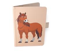 Protector de cuaderno de salud para bebé - caballo - tamaño A5 15 x 21 cm - solapas para guardar recetas