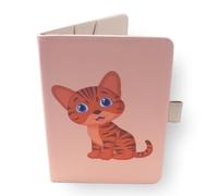 Protector de cuaderno de salud para bebé, gato, tamaño A5, 15 x 21 cm, solapa para guardar las órdenes