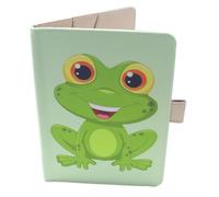 Protector de cuaderno de salud para bebé - rana - tamaño A5 15 x 21 cm - solapas para guardar ordenanzas