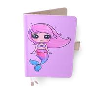 Protector de cuaderno de salud para bebé, sirena, tamaño A5, 15 x 21 cm, solapa para guardar las órdenes