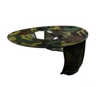 Protector de cuello para sombrero de seguridad con parasol y tira reflectante de alta visibilidad para trabajos de construcción e instalación al aire libre (camuflaje verde)