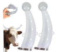 Protector de cuerno de vaca Anti-Fight Coba de vaca Protege Buardadora de cuerno de vaca transpirable con protector de cuerno de cabra de reemplazo ajustable de reemplazo ajustable, gran 1 par