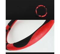Protector De Cuero Vaca para Volante Coche Gamuza 38cm para Modelos para Benz A C CLA E GLA GLC GLE S B CLS Accesorios para Automóviles Duradero(Red O Shape)