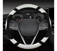 Protector De Cuero Vaca para Volante Coche, Gamuza, para Toyota Camry Avalon 2018-2022, para Corolla, Accesorios para Automóviles(Bianco)