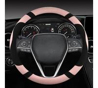 Protector De Cuero Vaca para Volante Coche, Gamuza, para Toyota Camry Avalon 2018-2022, para Corolla, Accesorios para Automóviles(Pink)