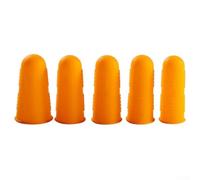 Protector de dedos de silicona suave para un fácil movimiento y agarre fuerte cuando se trabaja con materiales pegajosos o calientes (naranja, 5 piezas)