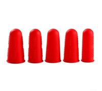 Protector de dedos de silicona suave para un fácil movimiento y agarre fuerte cuando se trabaja con materiales pegajosos o calientes (rojo, 5 piezas)