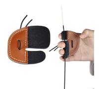 Protector de dedos Recurve para arco con cuero de doble capa y costuras para uso en la mano derecha para evitar el dolor de dedos