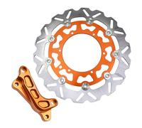 Protector de disco de freno trasero Ajuste para EXC SXF XC XCF XCW para Husqvarna TE FC TC TX FX Discos de freno delanteros Rotores Soporte adaptador pinza(2 sets Orange)