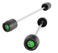 Protector De Eje Rueda para Horquilla Delantera Trasera Motocicleta para Aprilia RSV4-RR RSV4-R RSV4-RF RSV4 RR R RF para Tuono V4 Protector Almohadilla Choque Horquilla Rueda Moto(Verde)