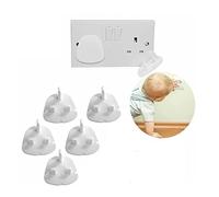 Protector de enchufe eléctrico de 3 pines del Reino Unido para niños y bebés, cubierta principal de seguridad, paquete de 5