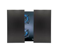 Protector de Encimera Universal en Acero Inoxidable Negro para Gas, Vitrocerámica, Induccion- Juego de 2 piezas Cubre Encimera gas, Cubre Vitroceramica 57x60x6 cm