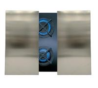 Protector de Encimera Universal en Acero Inoxidable para Gas, Vitrocerámica, Induccion- Juego de 2 piezas Cubre Encimera gas, Cubre Vitroceramica 57x60x7 cm