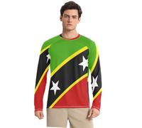 Protector de erupción para hombre, cuello redondo, suelto, protección solar UV, para exteriores, Bandera Nacional de San Cristóbal y Nieves, XXL