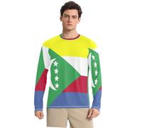 Protector de erupción para hombre, cuello redondo, suelto, protección solar UV, para exteriores, Bandera Nacional de las Comoras, XXL