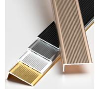 Protector de escalera de metal ajustable antideslizante para uso en interiores y exteriores, mejora el agarre y la seguridad, ideal para la protección del hogar y el lugar de trabajo