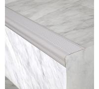 Protector de escalera en el borde de 2 m para escalones seguros, goma de PVC, antideslizante, estilo limpio ranurado para un lugar simple con antideslizante para (gris)