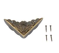 Protector de esquina de bronce de 12 Uds., Esquina de muebles decorativos Vintage para caja de madera, caja de almacenamiento de cofre de joyería, Protector de esquina para pies y piernas