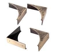 Protector de esquina de metal, 4 piezas de borde antiguo, protector de seguridad para gabinetes, muebles, protectores de esquina de mesa, cubierta de esquinas dañadas en la mesa de café (bronce)