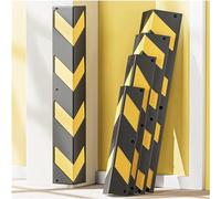 Protector de esquinas, protector de pared de goma con tira reflectante, protector de parachoques en forma de L para mayor seguridad en el estacionamiento del garaje, 1 cm de grosor