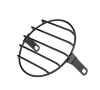 Protector De Faro Moto Protector De Faros Motocicleta 7 Pulgadas Lámpara Luz Cubierta Montaje Metal Malla Máscara Parrilla(E)