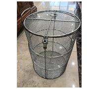 Protector de filtro de bomba de acero inoxidable, cubierta de protección de bomba de sumidero redonda de malla de 0,24 pulgadas, cerradura de seguridad for irrigación agrícola(10.2x17.7in)