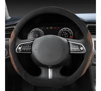 Protector De Gamuza Cuero Vaca En Forma D para Volante Coche, Accesorios para Geely GS 2017-2022, para Tugella 2020 2021(Coffee)