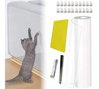 Protector de Garra de Gato, Transparente, 5m X 42cm, película autoadhesiva, Protector de reposabrazos Flexibles para Evitar Que el Gato rasque Muebles, sofás, Puertas, Paredes y Tejidos.