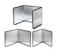 Protector de grasa de cocina ajustable de tres paneles con deflector de aceite de acero inoxidable, diseñado para proteger la estufa y mantener la cocina limpia (B)