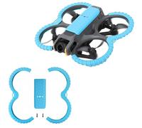 Protector de hélice + funda trasera para DJI Avata 2, anillo protector de silicona anticolisión, a prueba de arañazos, protección contra drones (anillo de parachoques azul + cubierta trasera)