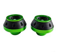 Protector de Horquilla Aluminio para moto Anti-Golpes Negro Protector(Green) | Absorción de golpes, , acabado negro mate, par completo, para fácil montaje