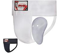 Protector de Ingle de Farabi para niños y Juvenil, el Protector Incluye una Taza de plástico para Kick Boxing, Artes Marciales Mixtas, Muay Thai, Entrenamientos y competencias (Blanco, XS)