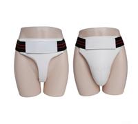 Protector de ingle de piel sintética diseñado para boxeo, Muay Thai y Taekwondo con ajuste seguro y ajustable (hombres L)