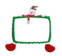 Protector de la Cubierta Antipolvo de la Decoración del Monitor de Pantalla, Dibujos Animados Navideños en 3D de 19-27 Pulgadas, Computadora, Monitor de TV, Marco de Pantalla(Monigote de nieve)