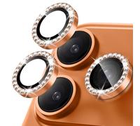 Protector de Lente Cámara para iPhone 17 Pro, Protector de Pantalla de Vidrio Templado 9H con Diamantes Brillantes, Anillo Individual de Aleación de Aluminio, Película Protectora de Lente
