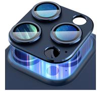 Protector de lente de cámara de cristal templado Cool Metal compatible con iPhone 15 Pro/15 Pro Max de 6.1"/6.7" - Azul titanio mate