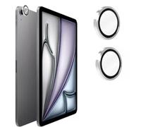 Protector de lente de cámara para iPad Air 6 2024, protector de pantalla de vidrio templado, 2 paquetes, compatible con iPad Air de 11 y 13 pulgadas, color plateado