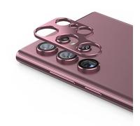 Protector de Lente de cámara, Protector de Pantalla de cámara Compatible con Samsung Galaxy S22/S22 Ultra Plus/S22+, Funda de Anillo de Metal para cámara para teléfono móvil (S22U Rojo carmesí)