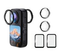 Protector de lente Insta 360 X6 Premium + 2 protectores de pantalla para Insta360 X6, película de vidrio templado transparente 9H para Insta360 X6, paquete protector antiarañazos