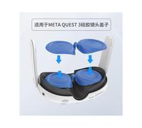 Protector de lentes de realidad virtual de silicona para Meta Quest 3 (azul claro)