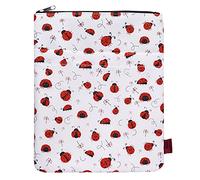 Protector de libro de mariquita con funda de libro, fundas de libro para tapa blanda, fundas de libro con cremallera, tamaño mediano de 11 x 8.7 pulgadas