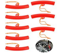 Protector de llantas 8 unidades herramienta cambio neumáticos rojo poliuretano flexible compatible coche moto bici resistente duradero uso prolongado